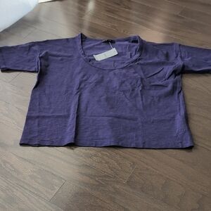 J Crew Navy Loose Crop Top